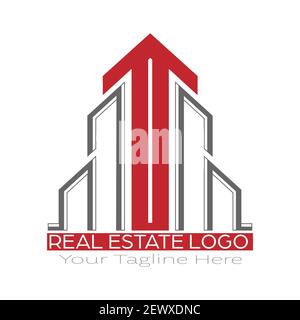 Logo template for construction and real estate, rental, rental, sale and purchase of housing. Vector illustration, flat design. Stock Vector