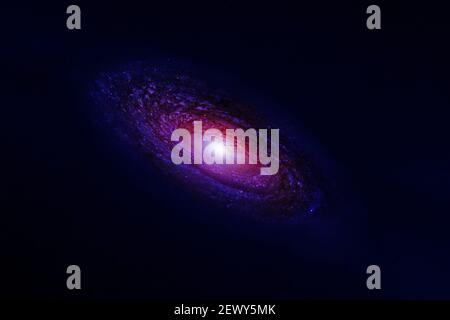 Spiral galaxy on a dark background. Elements of this image were furnished by NASA. Stock Photo