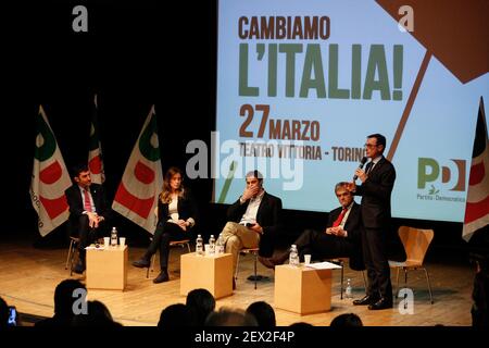 Maria Elena Boschi, Minister for Constitutional Reforms and Minister for Relations with Parliament in Government Renzi, met the public to talk about reform in Turin, Italy on March 27, 2015. (Photo by Elena Aquila / Sipa USA) *** Please Use Credit from Credit Field ***