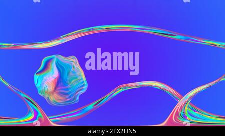 Abstract futuristic background with rainbow shape. 3d image Stock Photo