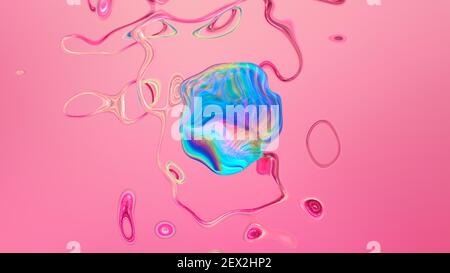 Abstract futuristic background with rainbow shape. 3d image Stock Photo