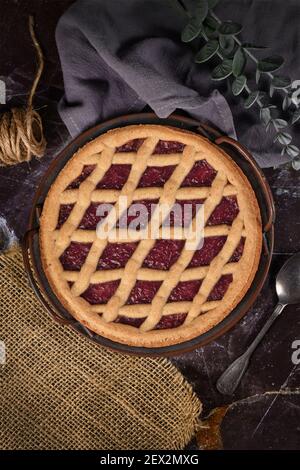Pie called 'Linzer Torte', a traditional Austrian shortcake pastry ...