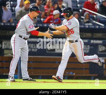 Atlanta Braves Dan Uggla is seen sat he Braves play the Washington  Nationals at Nationals Park on August 6, 2013 in Washington, D.C. UPI/Kevin  Dietsch Stock Photo - Alamy