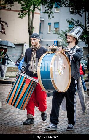 Cumbia performers in Rome Stock Photo