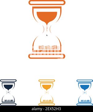 Hourglass logo Icon Vector Illustration design template Stock Vector
