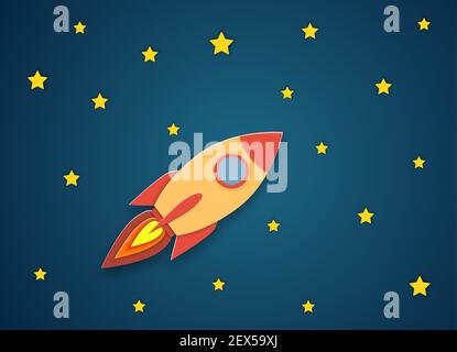 Rocket for startup business project Stock Vector