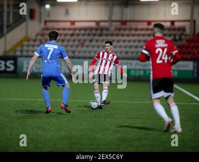 CIARAN COLL (Derry City)  during a pre-season fixture between Derry City & Finn Harps Stock Photo