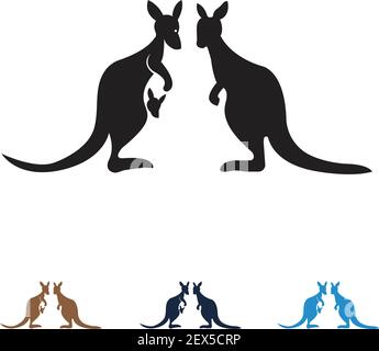 kangaroo Logo Template vector illustration design Stock Vector