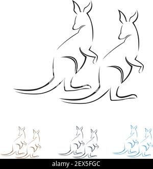 kangaroo Logo Template vector illustration design Stock Vector