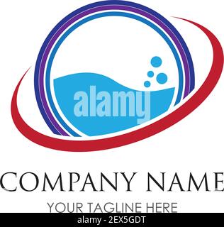laundry logo illustration design template - vector Stock Vector