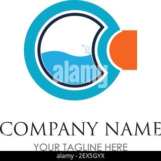 laundry logo illustration design template - vector Stock Vector