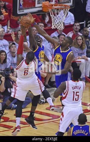 May 31, 2015: Houston Rockets mascot Clutch celebrates Houston