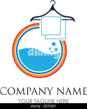 laundry logo illustration design template - vector Stock Vector