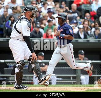 Chicago White Sox catcher Tyler Flowers catches the pop-up from