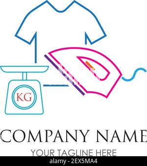 laundry logo illustration design template - vector Stock Vector