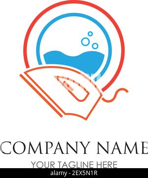 laundry logo illustration design template - vector Stock Vector