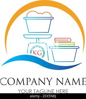 laundry logo illustration design template - vector Stock Vector