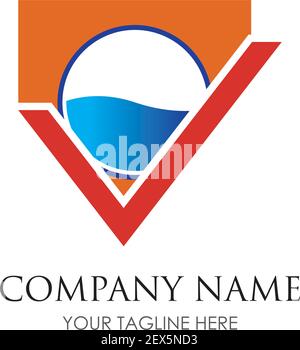 laundry logo illustration design template - vector Stock Vector