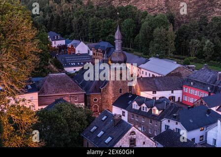 Burg-Reuland - East- Belgium - 08 10 2020: View from the castle tower of the village Stock Photo