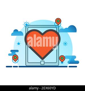 love illustration. Flat vector icon. can use for, icon design element,ui, web, mobile app. Stock Photo