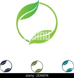Green leaf logo vector element symbol template Stock Vector Image & Art ...