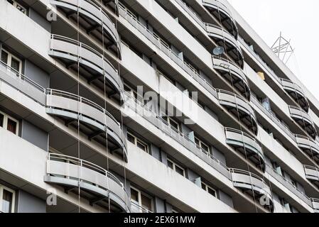 Ghent, Flanders, Belgium - 02 20 2021: The Mediamarkt and Delhaize retail  shops and parking Stock Photo - Alamy