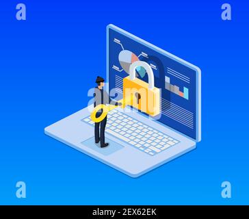 Concept of hacking. Stock Vector