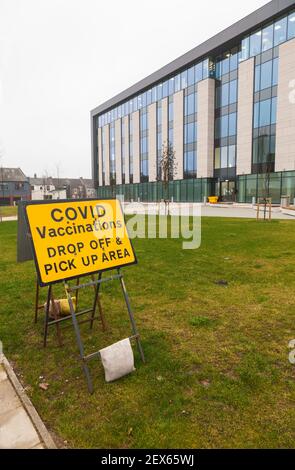 Covid-19 Vaccination Centre at Feethams House in Darlington,England,UK Stock Photo