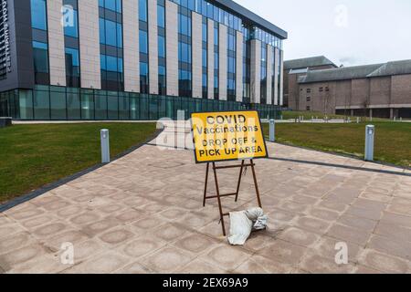 Covid-19 Vaccination Centre at Feethams House in Darlington,England,UK Stock Photo