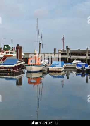 Silence at the Port of List, Germany Stock Photo