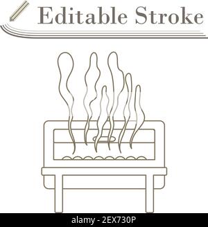 Chafing Dish Icon. Editable Stroke Simple Design. Vector Illustration. Stock Vector