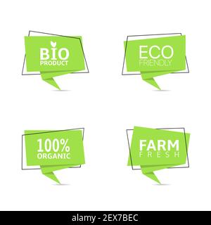 Bio and Eco products labels Stock Vector