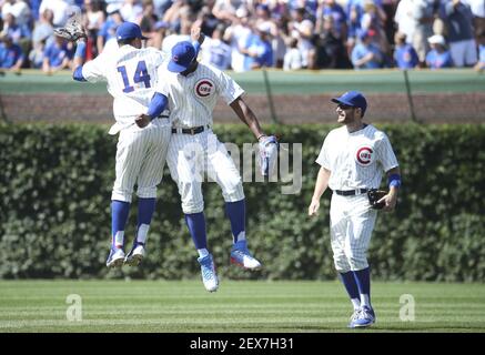 Chicago White Sox's Eloy Jimenez celebrates his two-run double during a  baseball game against the Houston Astros Monday, Aug. 15, 2022, in Chicago.  (AP Photo/Charles Rex Arbogast Stock Photo - Alamy