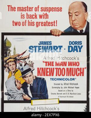 Alfred Hitchcock movie poster 'The Man Who Knew Too Much' Stock Photo
