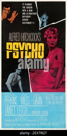 Psycho. Advertisement / poster. Alfred Hitchcock. 1960. The film feat ...