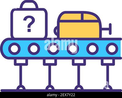 Security checkpoint procedure RGB color icon Stock Vector