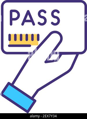 Passport card RGB color icon Stock Vector