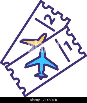 Airline ticket RGB color icon Stock Vector