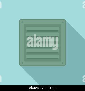 Metal ventilation icon, flat style Stock Vector
