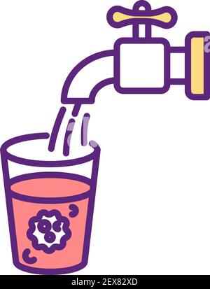 Water contamination RGB color icon Stock Vector