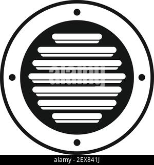 Round ventilation icon, simple style Stock Vector