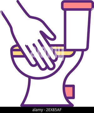 Toilet hygiene RGB color icon Stock Vector