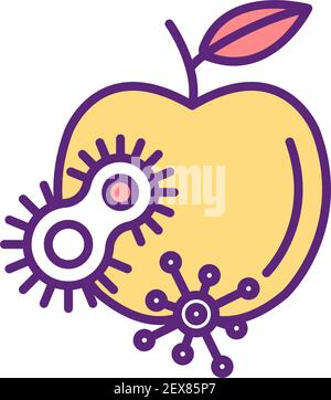 Dirty food RGB color icon Stock Vector