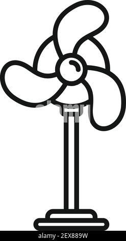 Room fan icon, outline style Stock Vector