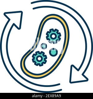Biological process RGB color icon Stock Vector