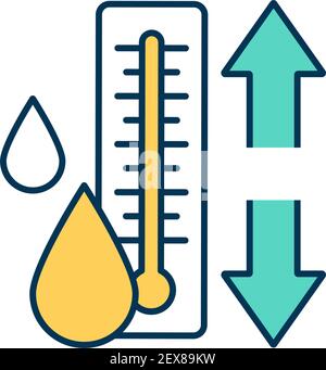 Body temperature regulation RGB color icon Stock Vector