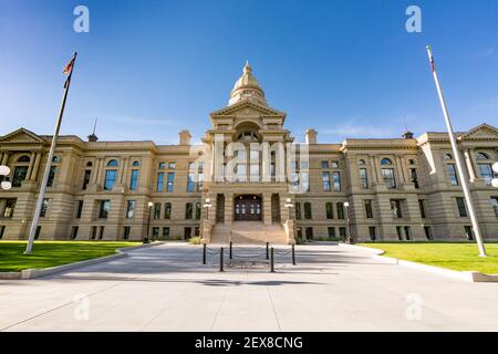 Exterior of the Wyoming State Capitol Building in Cheyenne Stock Photo