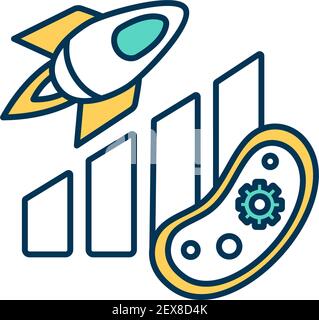 Microbial evolution RGB color icon Stock Vector