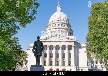 Wisconsin State Capitol Building in Madison, Wisconsin Stock Photo