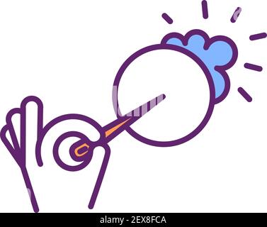 Speculative bubbles reduction RGB color icon Stock Vector